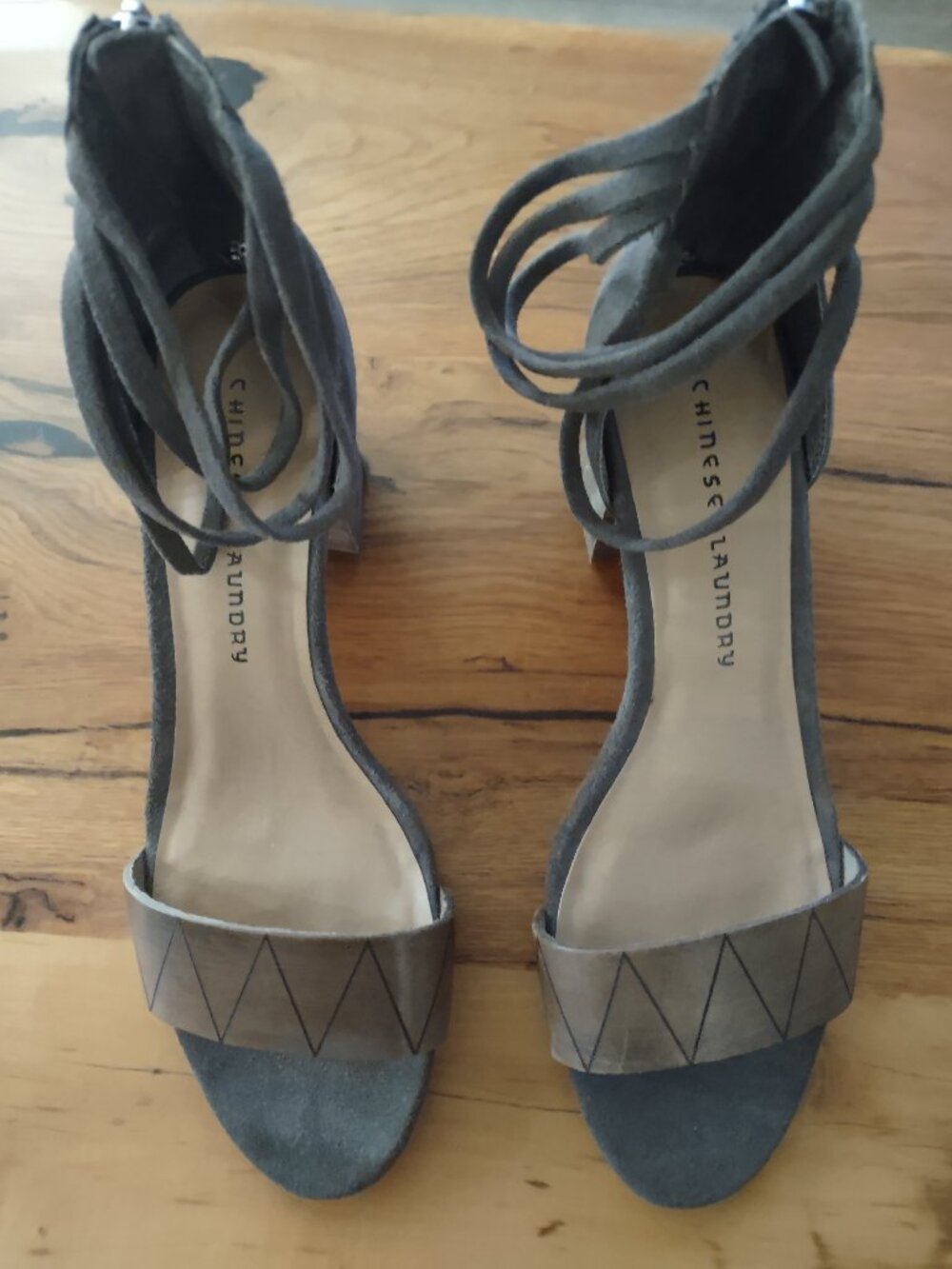 Chinese Laundry Women's Grey and Black Sandal Heels